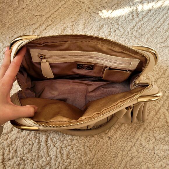 Bally Leather Top Handle Bag Cream Leather Purse - Picture 7 of 10